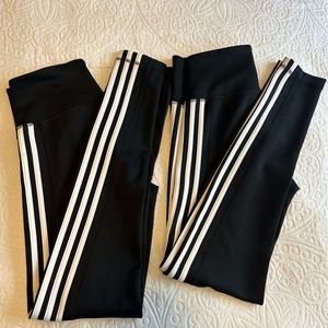 2 pairs: Adidas three stripe climalite leggings